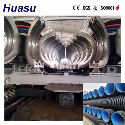 Double Wall Corrugated Pipe Extrusion Line with 32-1600mm Pipe Diameter Range 60-2000kg/h Capacity and PLC System