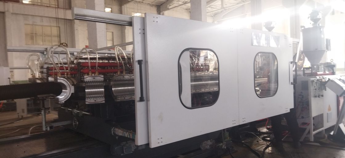 Linha de extrusão de tubo corrugado de parede dupla com resfriamento a água ou ar, com peças elétricas principais Siemens e dureza do cilindro HV>940
