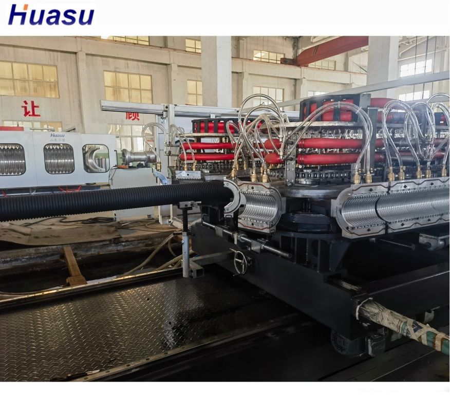 Linha de extrusão de tubos corrugados de parede dupla de parafuso com formação de vácuo e material de engrenagem de 20CrMnTi