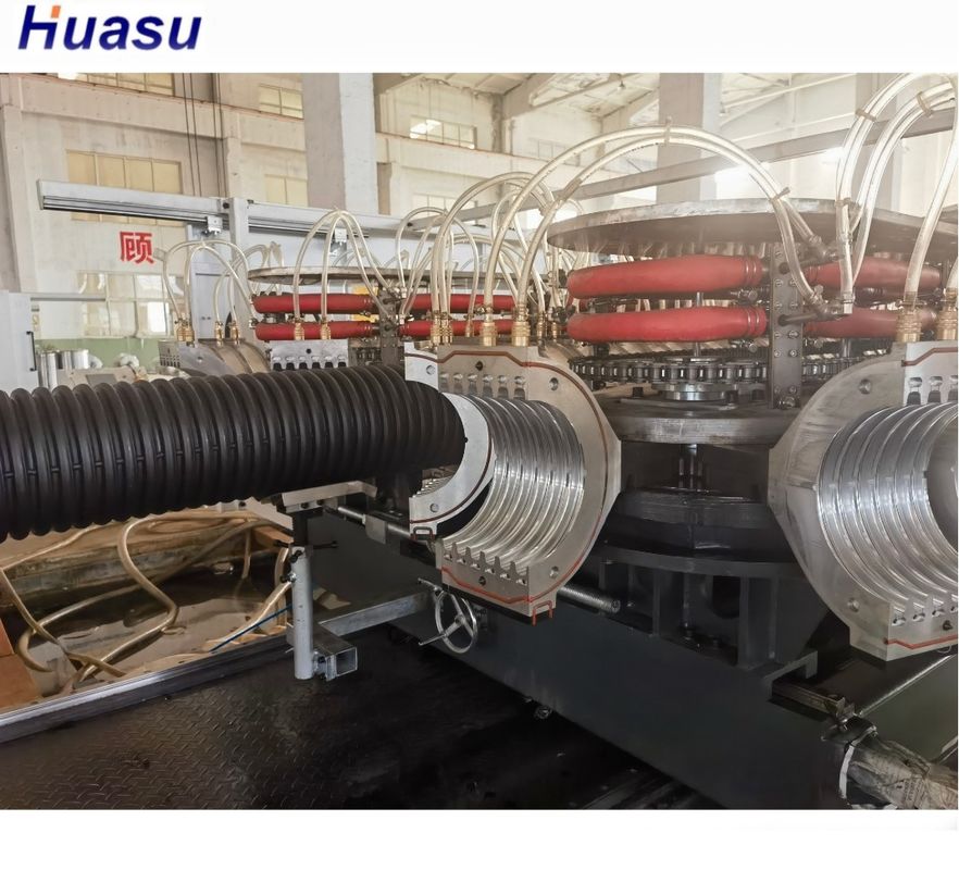 Linha de extrusão de tubos ondulados de parafuso único para produção de tubos de fio e cabo