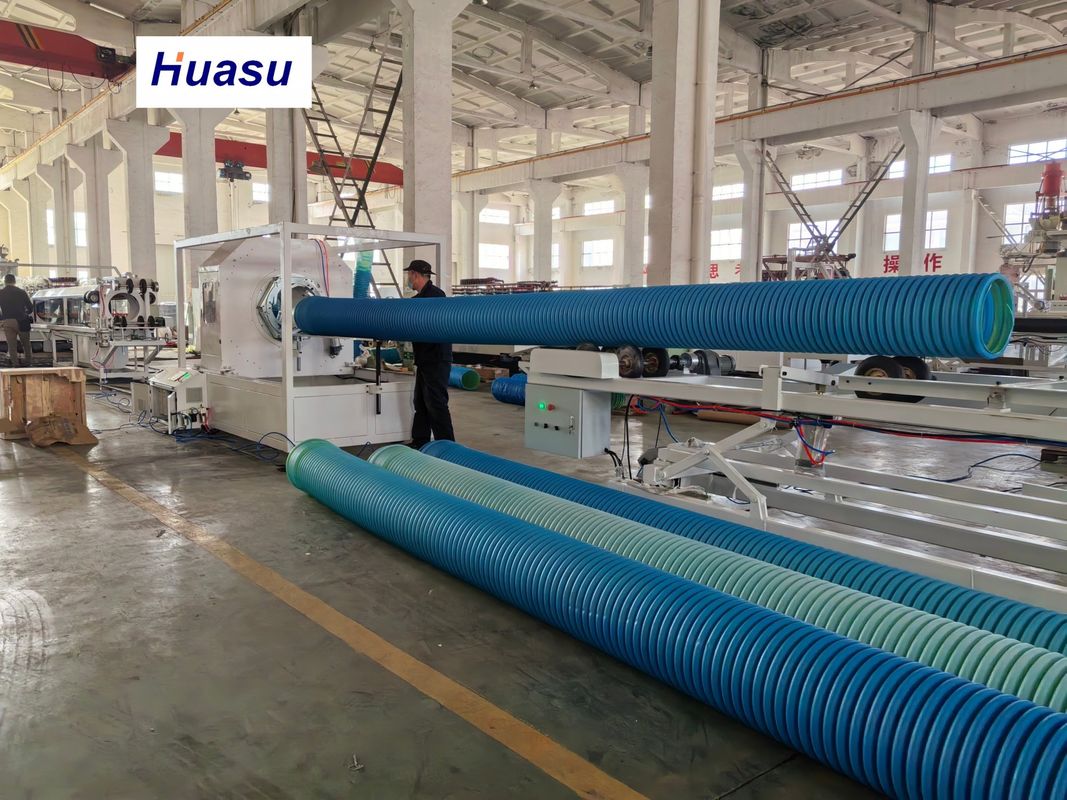 Linha de extrusão de tubo corrugado coextrudido espiral de dupla camada com diâmetro de tubo de 32-1600mm com sistema PLC Siemens