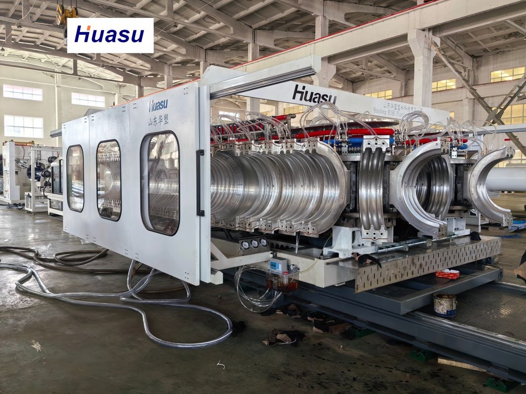 Linha de Produção Automática de Tubos Corrugados de PVC com Diâmetro de Tubo de 32-1600mm, Capacidade de 60-2000kg/h e Sistema PLC Siemens