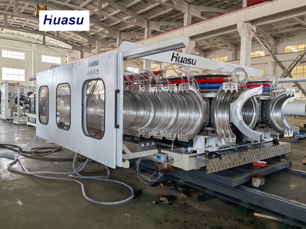 Linha de Produção Automática de Tubos Corrugados de PVC com Diâmetro de Tubo de 32-1600mm, Capacidade de 60-2000kg/h e Sistema PLC Siemens