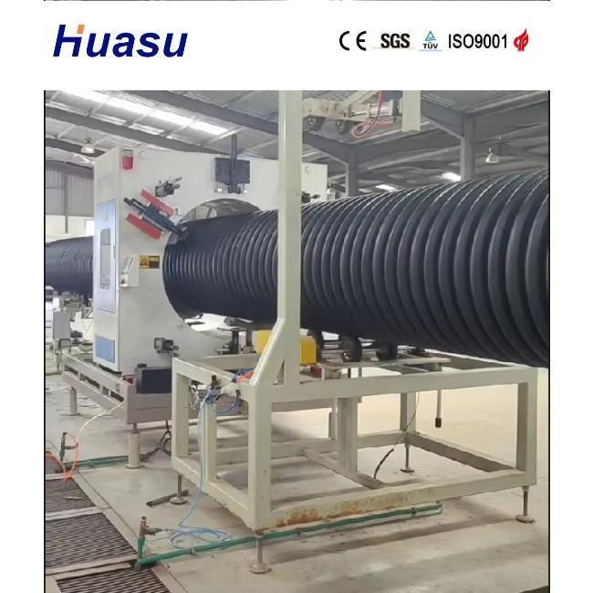 Linha de produção de tubos de parede dupla de produção de alta velocidade com baixo consumo de energia e tecnologia Siemens PLC