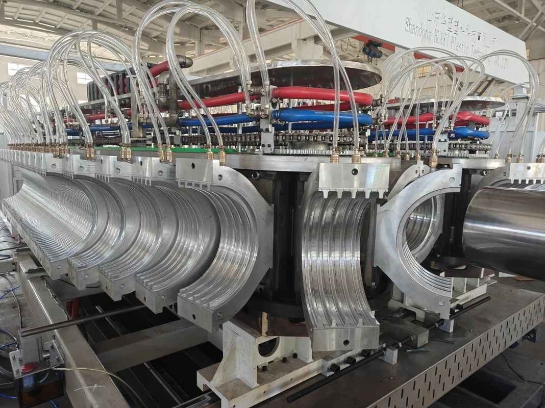 Linha de Produção de Extrusora de Tubo Plástico de Dupla Camada Corrugada de Alta Eficiência