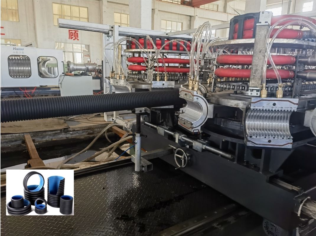 Linha de extrusão de tubos corrugados de parede dupla com inversor Siemens de diâmetro mínimo de 63 mm