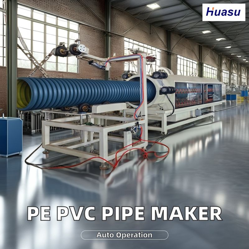 Linha de produção de tubos corrugados de PVC de parede dupla 500-2000 kg/h Capacidade