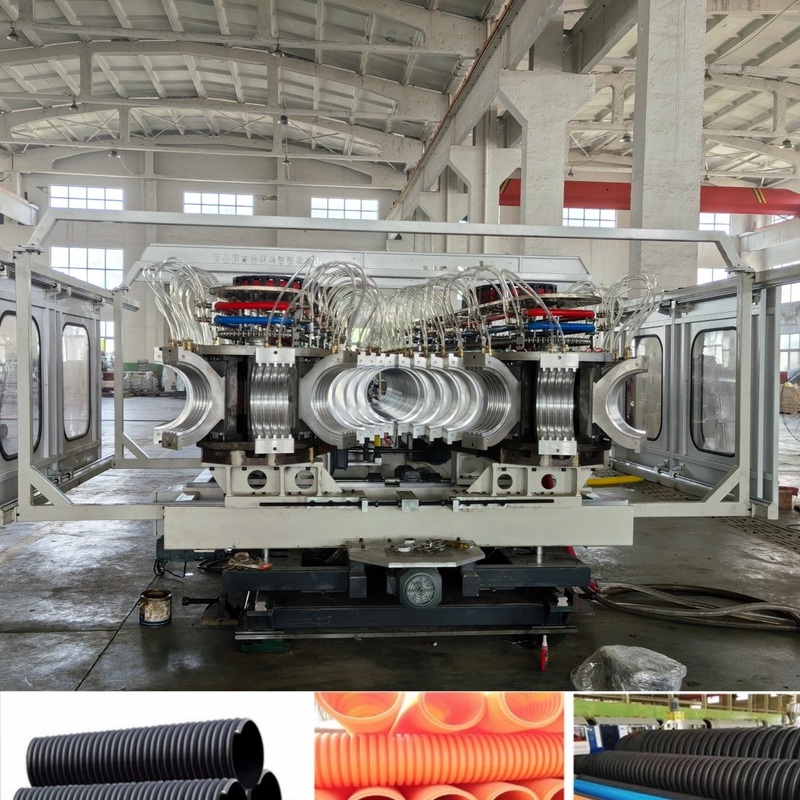 Máquina para Tubo Corrugado de Parede Dupla com Diâmetro de Tubo de 300mm-1600mm Sistema PLC Siemens e Boca de Sino Online para PVC/PE