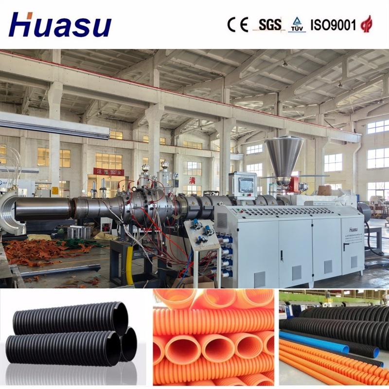 Linha de extrusão de tubos DWC de poupança de energia com capacidade de 60-2000 kg/h e diâmetro de tubo de 32-1600 mm para alta produtividade