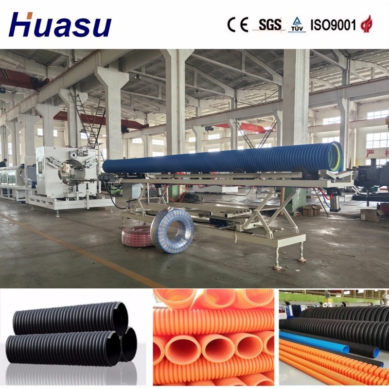Energy Saving PVC Corrugated Pipe Extrusion Line with Online Belling for 32-1600mm Pipe Size and 60-2000kg/h Production Capacity