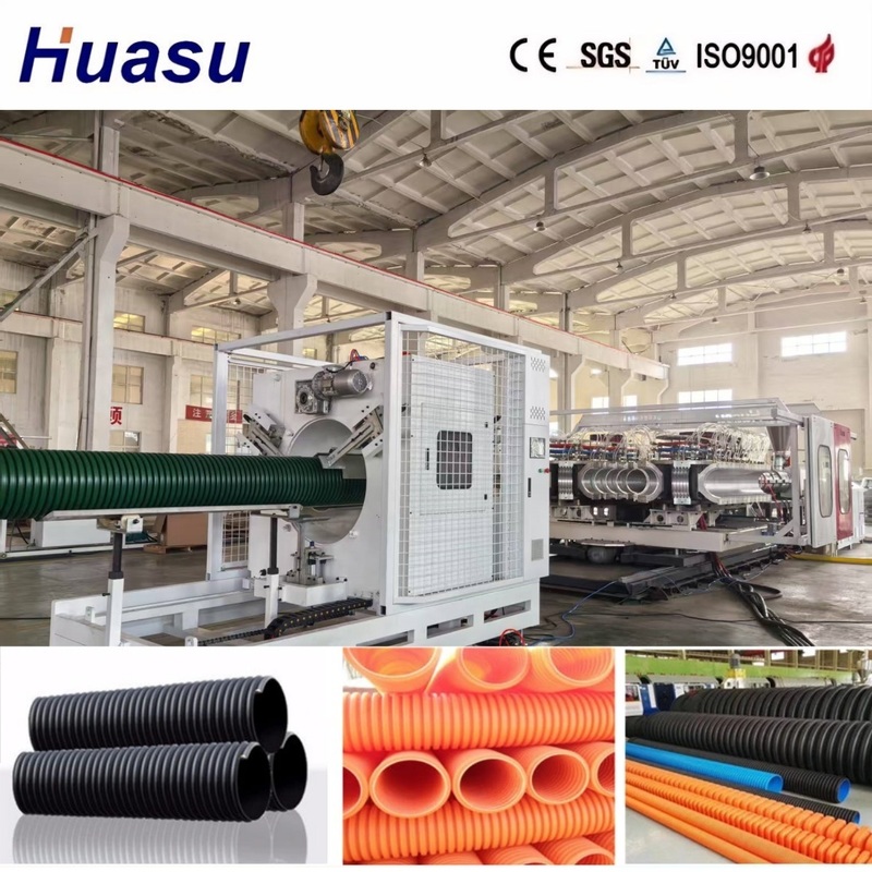 High Capacity Durable DWC Pipe Extrusion Line for 300mm-1600mm PVC/PE Corrugated Pipe Production