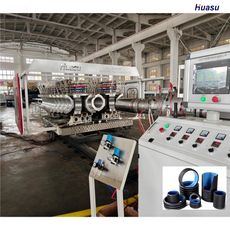 Double Wall Corrugated Pipe Extrusion Line with 1 Year Warranty 6m Or Customized Pipe Length and Water Cooling System