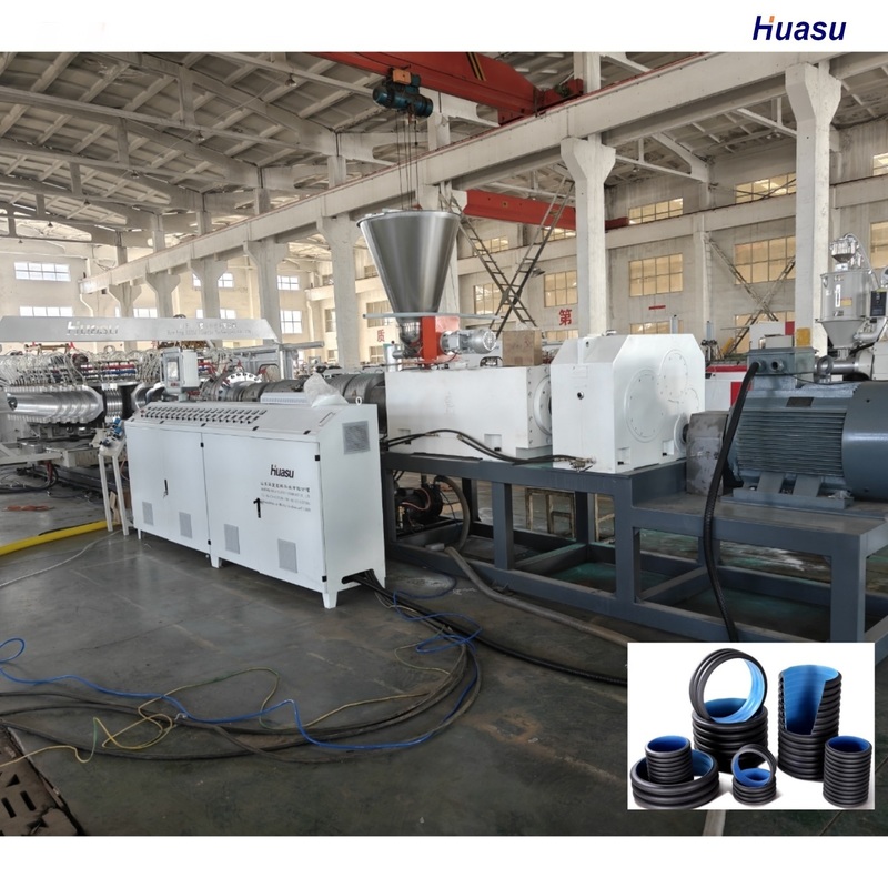 Linha de extrusão de máquina de tubo corrugado Plast de alta eficiência com sistema de controle PLC