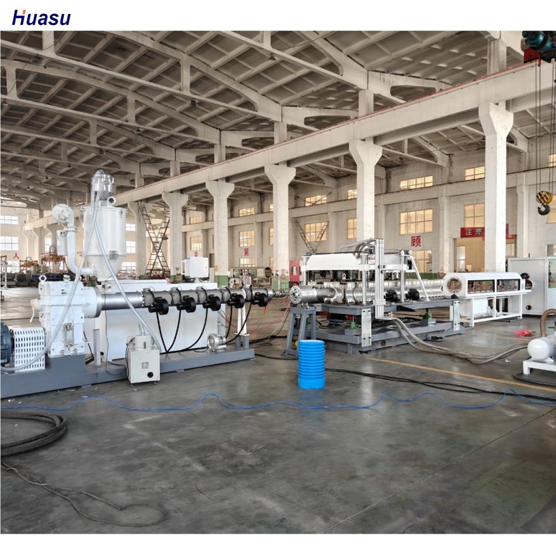 Linha de Extrusão Automática de Tubo Corrugado de Parede Simples com Material de Barril 38CrMoAlA para Tubos de 75-250mm a uma Velocidade de Saída de 15m/min