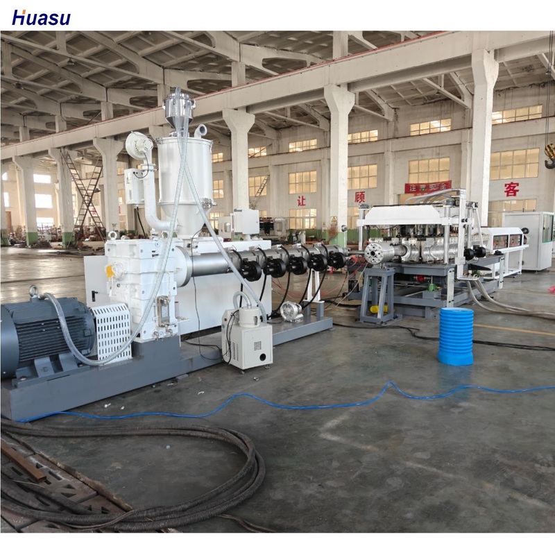 Linha de Extrusão Automática de Tubos DWC com Inversor Siemens e Relé Omron para Produção de Tubos Corrugados de 75-250mm