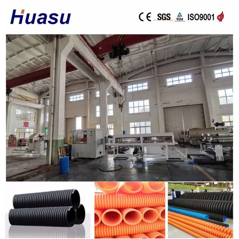 Linha de extrusão de tubos corrugados de parede simples semi-automática a totalmente automática com capacidade de 60-2000kg/h e faixa de diâmetro de tubo de 32mm-1600mm