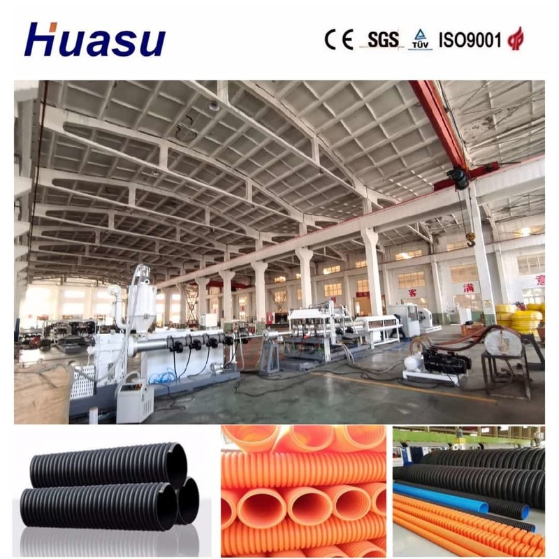 Linha de extrusão de tubos ondulados de parede única com 60-2000kg/h Capacidade 32mm-1600mm Diâmetro e controle remoto PLC