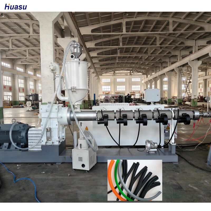 Linha de Extrusão de Tubo Corrugado de Parede Dupla com Motor AC Siemens, Relação de Rosca 33:1 e Sistema de Arrefecimento a Água