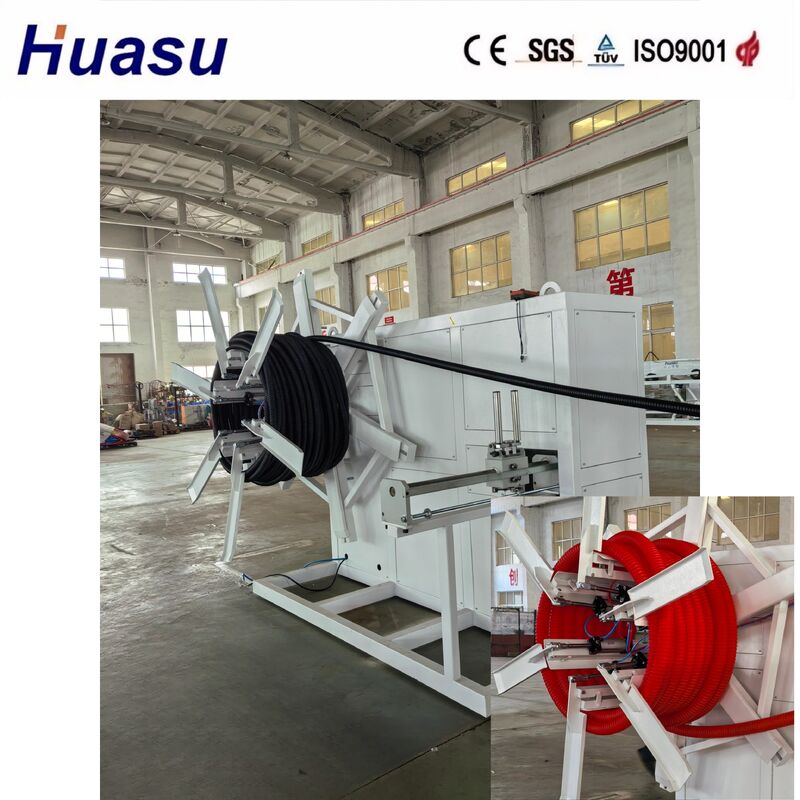 Linha de extrusão de tubo de proteção de cabos com extrusora de rosca simples com controle PLC e resfriamento a ar e água para tubos de PE PVC MPP PA HDPE