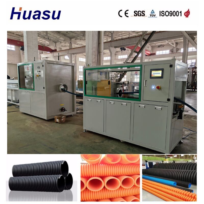 Máquina de tubos ondulados de parede única com saída de 60-2000kg/h e diâmetro de tubo de 32mm-1600mm para linha de produção de tubos de plástico com controle PLC da Siemens