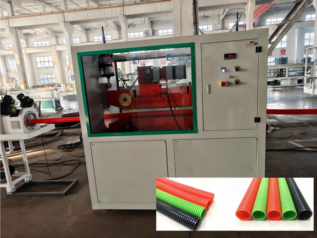 Linha de extrusão de tubos ondulados de parede única com controle remoto PLC da Siemens Schneider Main Electrics e material de barril 38CrMoAlA