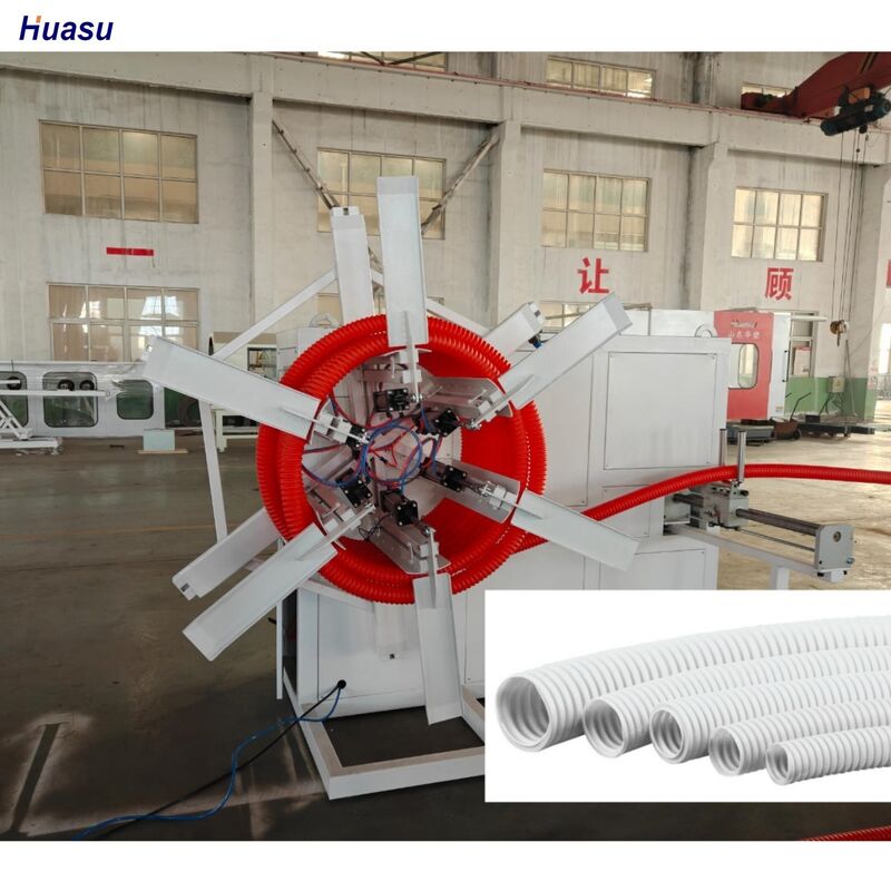 Linha de Extrusão de Tubos Corrugados de Parede Simples Computadorizada com Inversor Siemens e Corrugador de Molde Rotativo para Operação