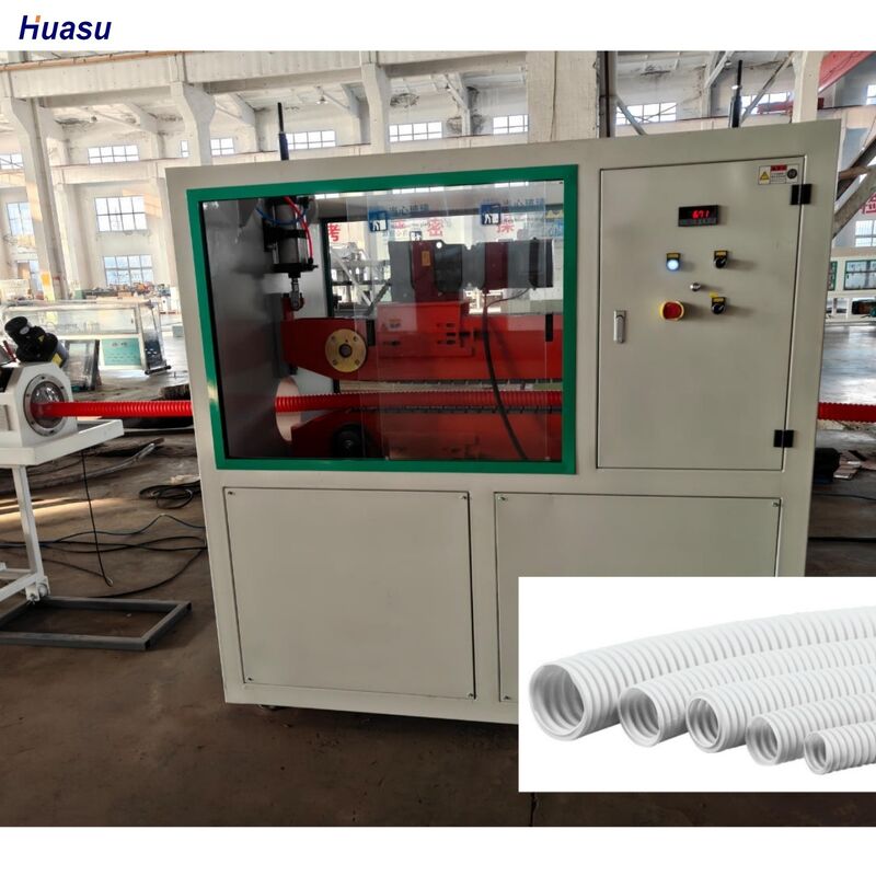 Linha de Extrusão de Tubos Corrugados de Parede Simples Computadorizada com Inversor Siemens e Corrugador de Molde Rotativo para Operação