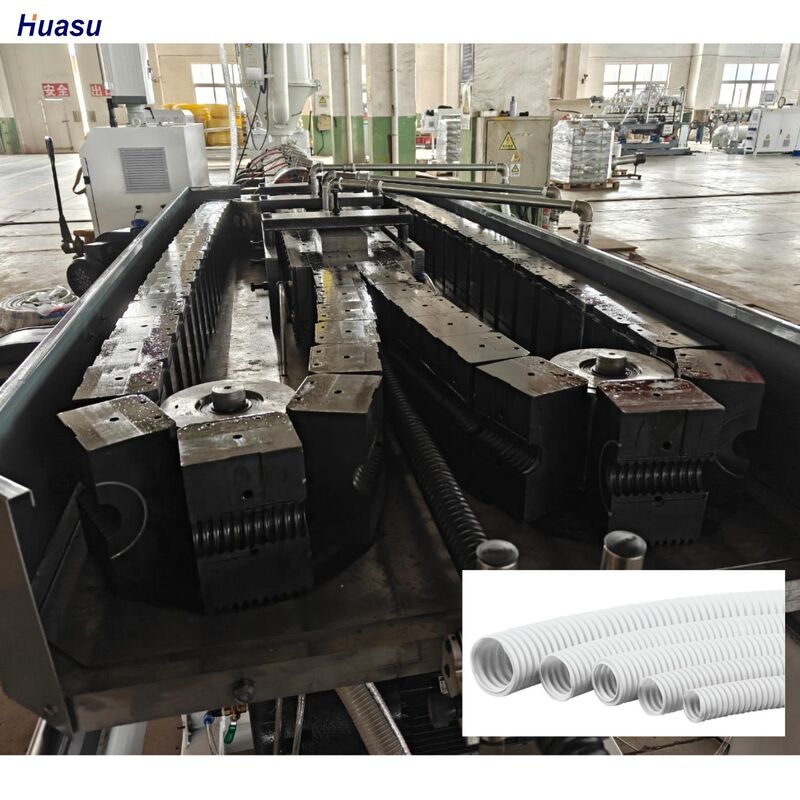 Linha de Extrusão de Tubos Corrugados de Parede Simples Computadorizada com Inversor Siemens e Corrugador de Molde Rotativo para Operação