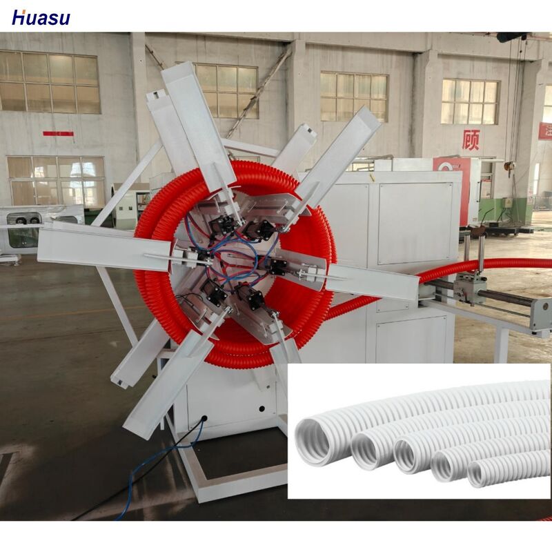 Linha de Produção de Tubos Corrugados de Materiais PP PE PVC de Parede Única Incluindo Elétrica Principal Siemens Schneider Entregando Saída