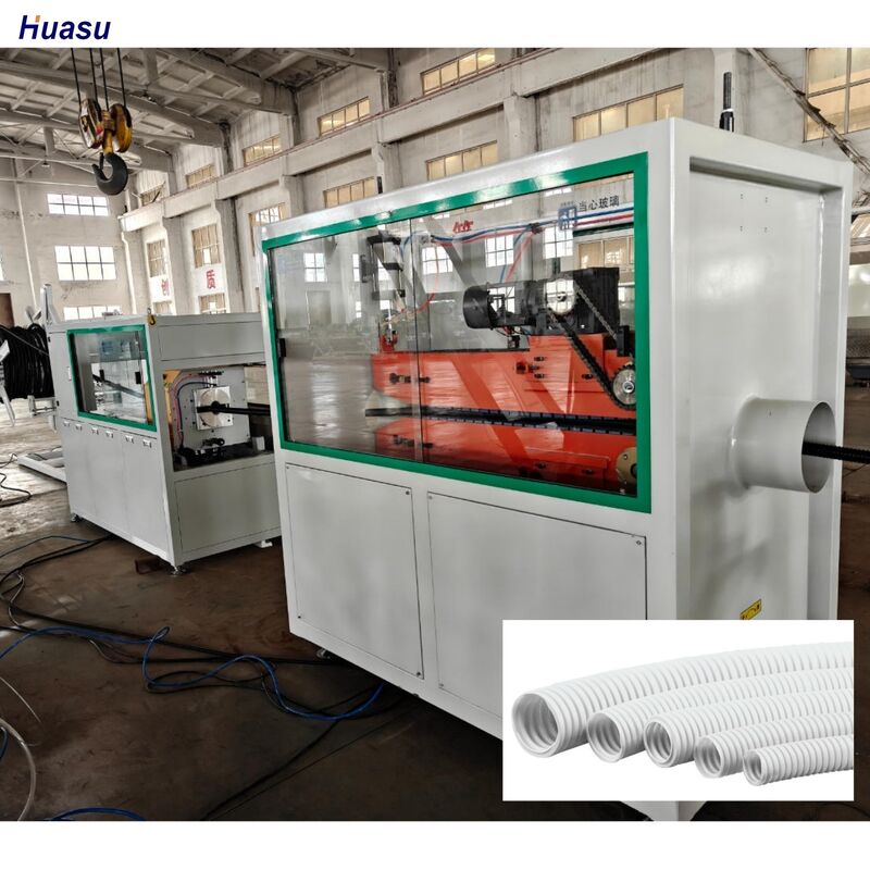 Linha de Produção de Tubos Corrugados de Materiais PP PE PVC de Parede Única Incluindo Elétrica Principal Siemens Schneider Entregando Saída