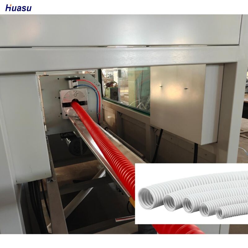 Linha de Extrusão de Tubo Corrugado de Parede Única com Controle Remoto PLC Máquina Extrusora Equipado com Relé Omron para Produção