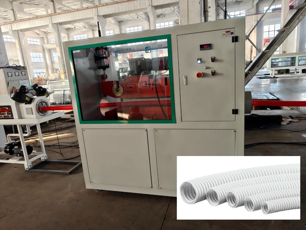 Linha de Extrusão de Tubo Corrugado de Parede Única com Controle Remoto PLC Máquina Extrusora Equipado com Relé Omron para Produção