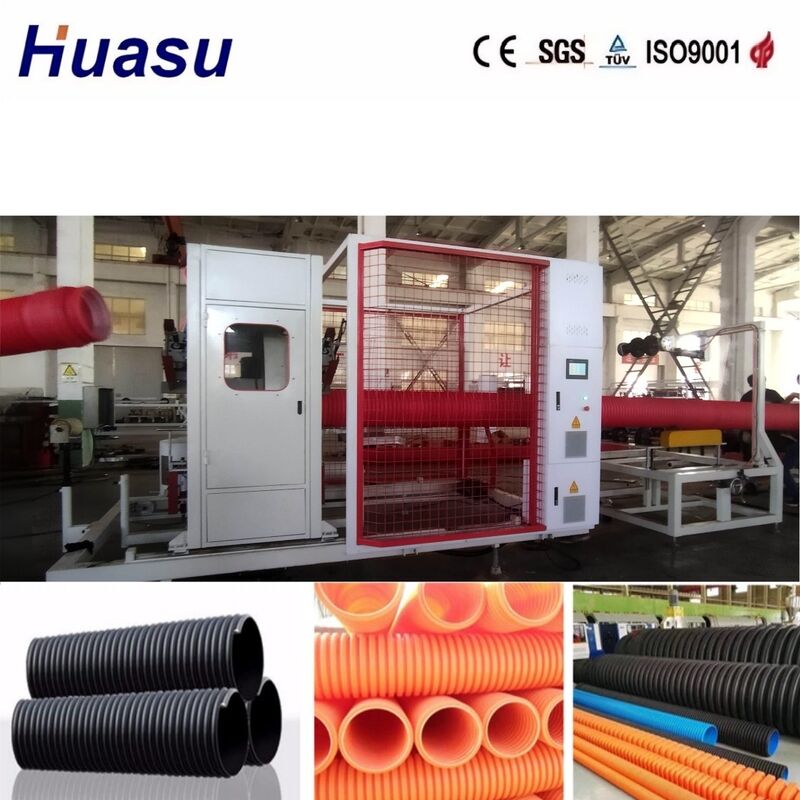 Linha de Extrusão de Tubos Corrugados de Parede Dupla com Diâmetro de Tubo de 32mm-1600mm, Controle PLC Siemens e Alta Produtividade de 100-3000kg/h para Engenharia Municipal