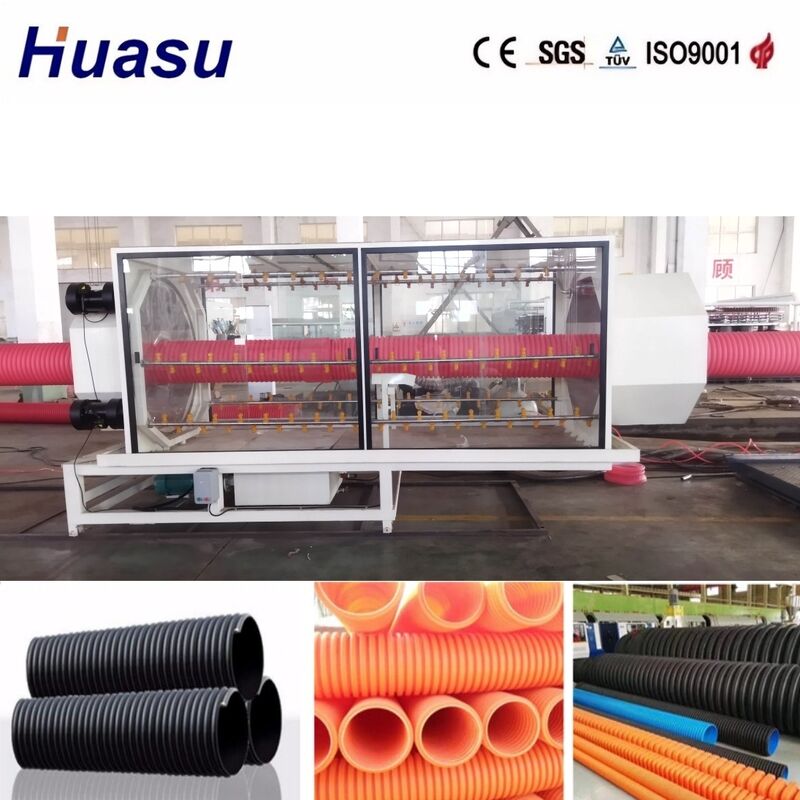 Linha de Extrusão de Tubos Corrugados de Parede Dupla Controlada por PLC para Diâmetro de Tubo de 32mm-1600mm com Alta Produtividade
