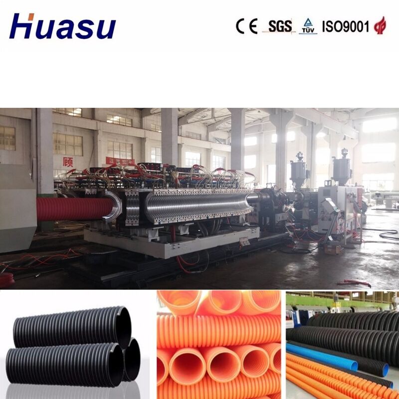PLC Controlled Double Wall Corrugated Pipe Extrusion Line with Alloy Steel Die Head and 100-3000kg/h Output Capacity