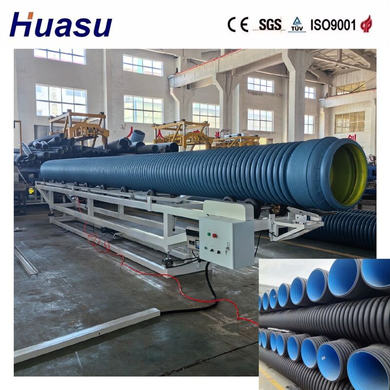 Linha de extrusão de tubos ondulados de parede dupla de alta produtividade para HDPE/PE/PP/PVC/MPP com diâmetro de tubo de 32-1600 mm