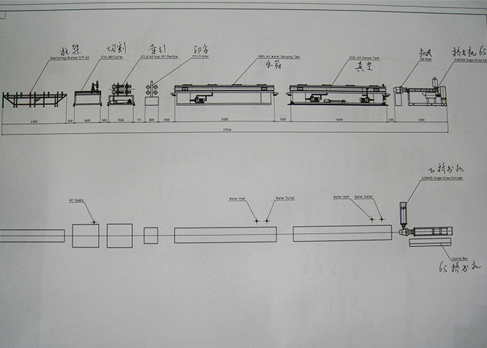 Parede do PVC de 200MM-400MM a única corrugou a linha de produção da máquina da tubulação