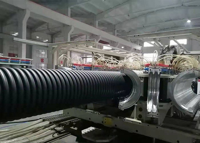 Linha de produção ondulada da máquina da extrusão da tubulação da única parede dobro do Pvc do Hdpe do Pe