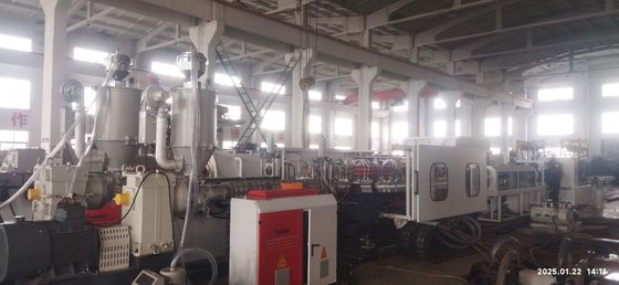 63mm Min Pipe Diameter Double Wall Corrugated Pipe Extrusion Line with HV>940 Barrel Hardness and PLC Control System