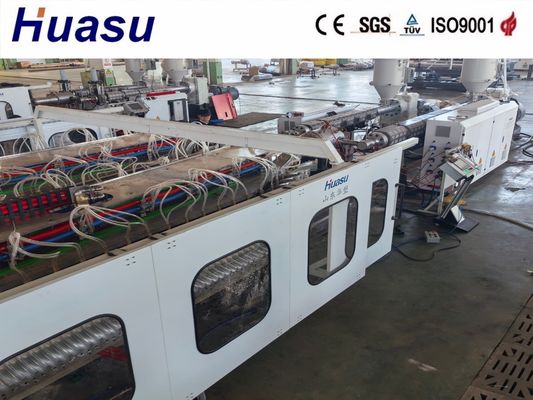 Linha de extrusão de tubos ondulados de parede única com controlo remoto, com fluxo de trabalho estável e sinalização em linha para tubos de PVC/PE/MPP/PA/HDPE