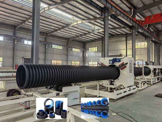 PP PE Single Double Corrugated Pipe Production Extrusion Line With PLC Control Corrugated Pipe Machining
