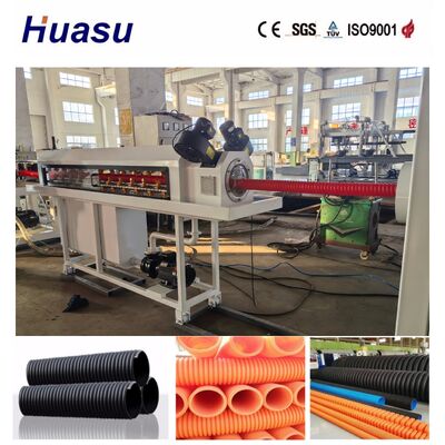 Single Wall Corrugated Pipe Extrusion Line with 32mm-1600mm Pipe Diameter Range and 60-2000kg/h Capacity Featuring Online Belling Technology