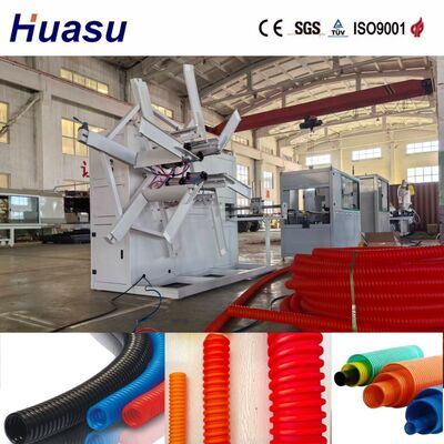 Single Wall Corrugated Pipe Extrusion Line with 60-2000kg/h Output, Siemens PLC Control, and Online Belling Technology
