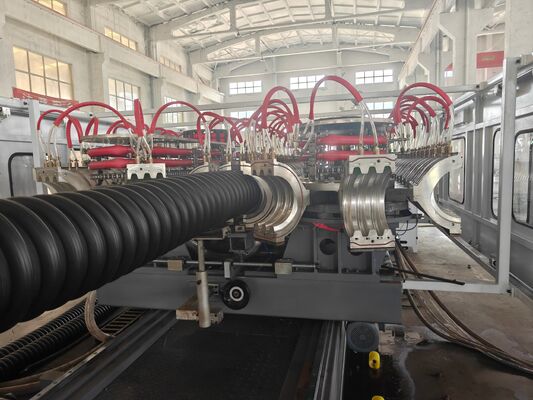 Water Cooling Single Wall Corrugated Pipe Extrusion Line Featuring 38CrMoAlA Barrel Material and Fully Automatic System
