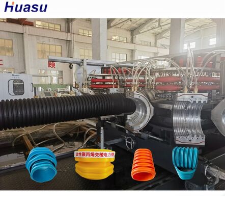 Water Cooling Single Wall Corrugated Pipe Extrusion Line Featuring 38CrMoAlA Barrel Material and Fully Automatic System